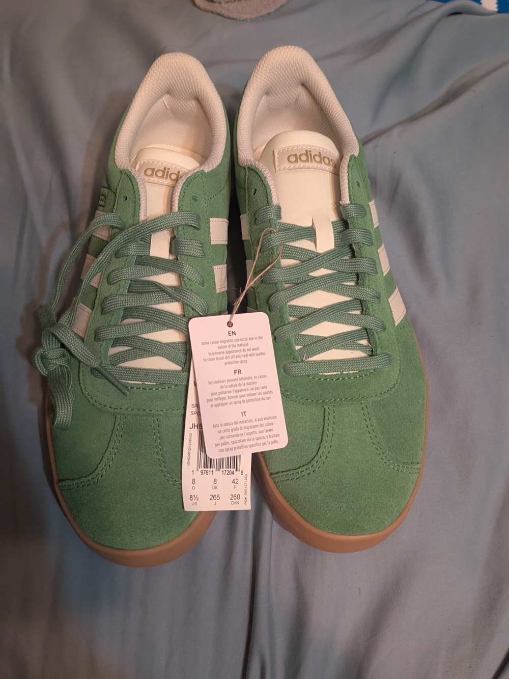 Adidas Men's Green Suede Sneakers